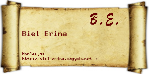 Biel Erina névjegykártya